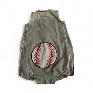 Gray Sleeveless Baseball Romper
